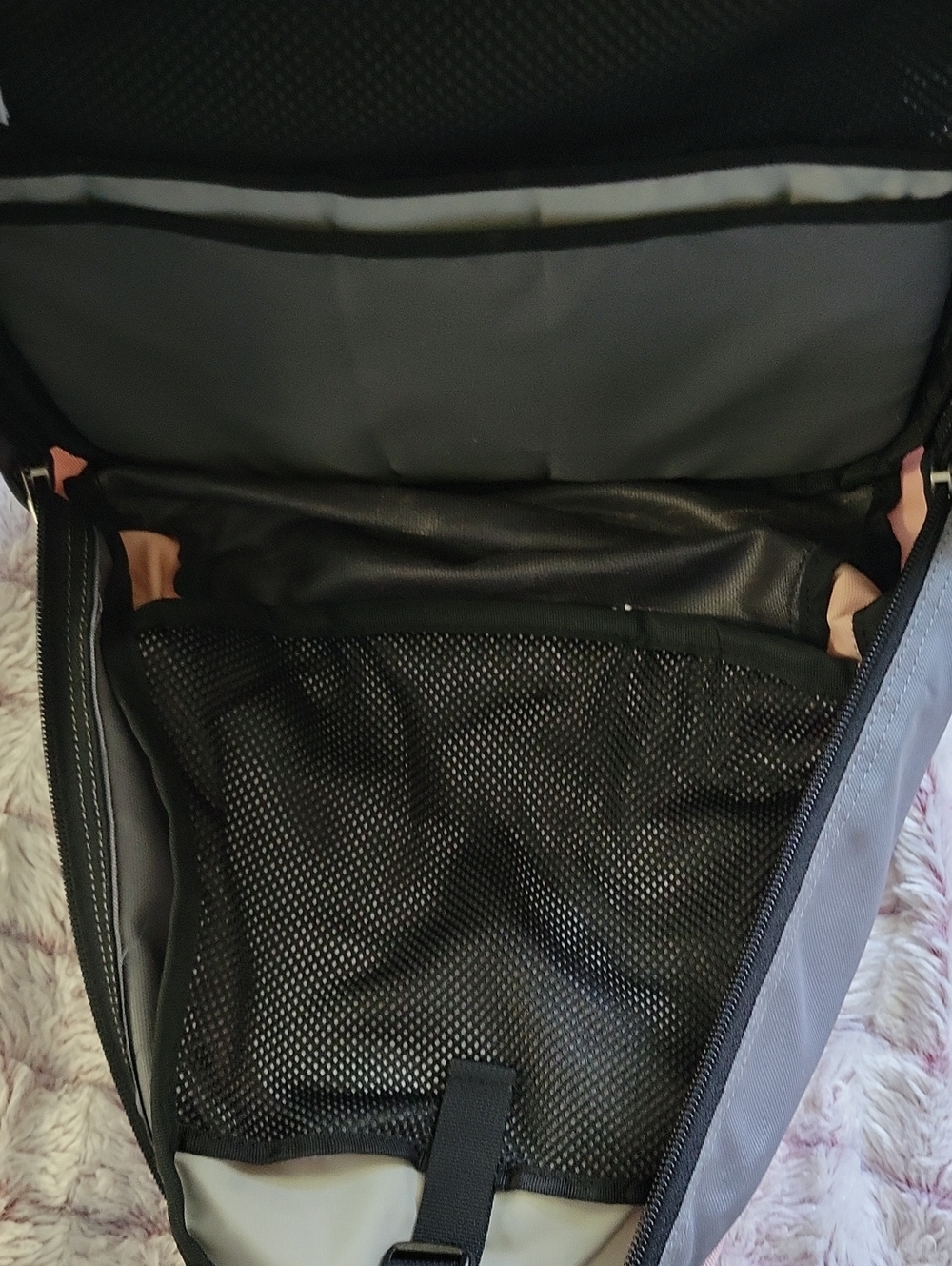 The North Face Pandora Backpack Pink Gray Black Daypack School Travel Hiking Y2K - Picture 11 of 15